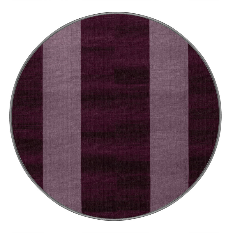 Tapis brun à carreaux lavable à la machine, Rond 4 pi