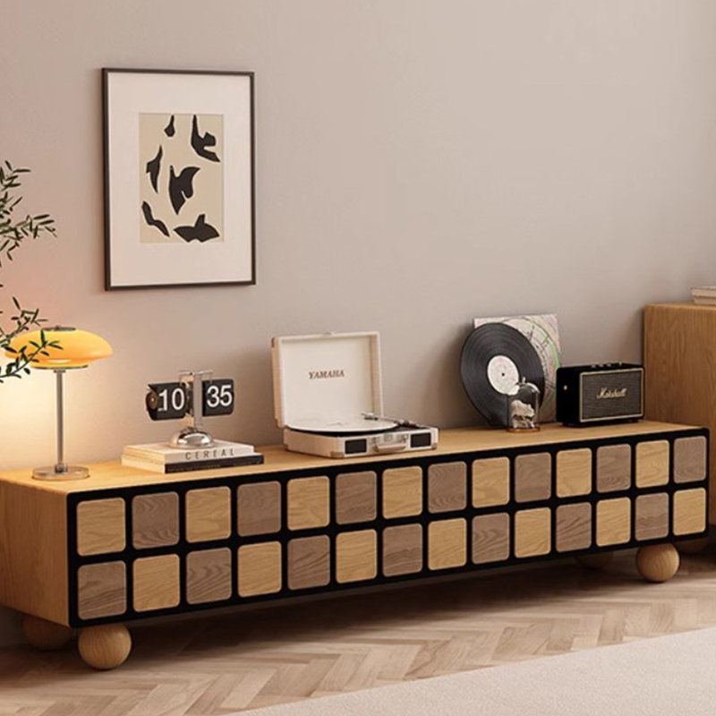 Design color sensing block solid wood TV cabinet