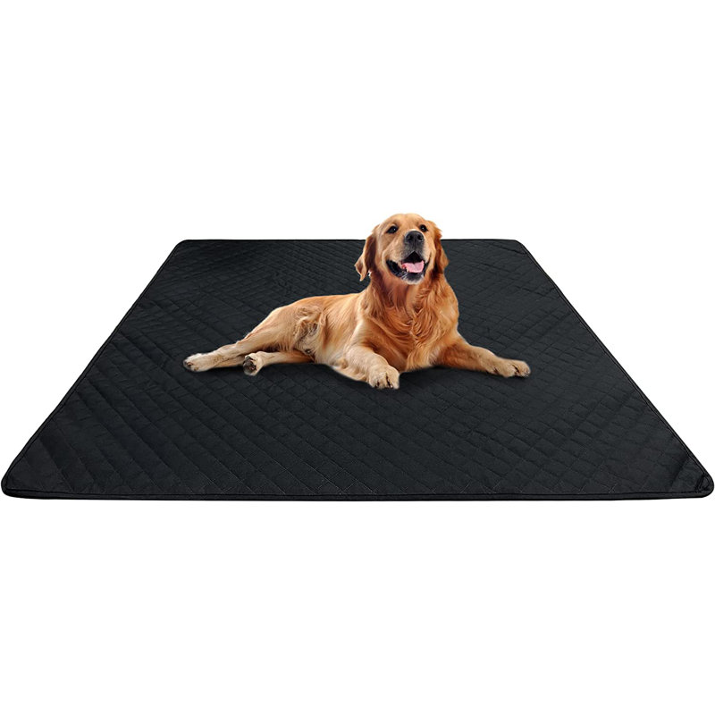 Tapis / coussin pour animal de compagnie robuste et imperméable lavable, Noir, 48 po x 48 po