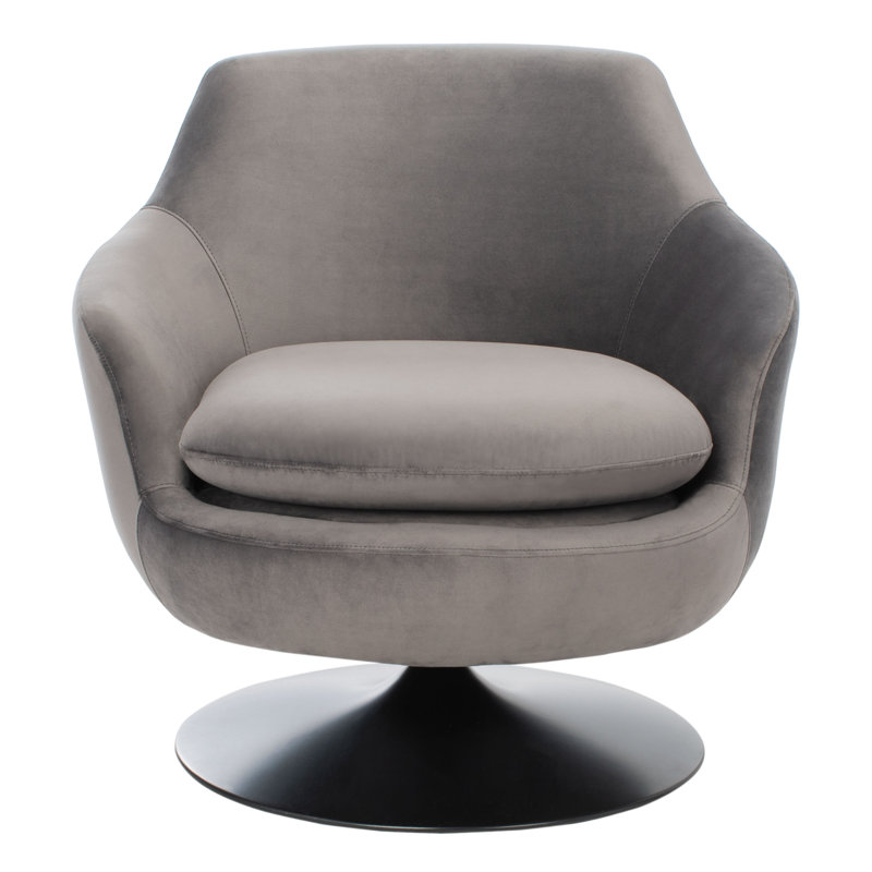 Bonnye Velvet Swivel Armchair, Dark Gray Velvet