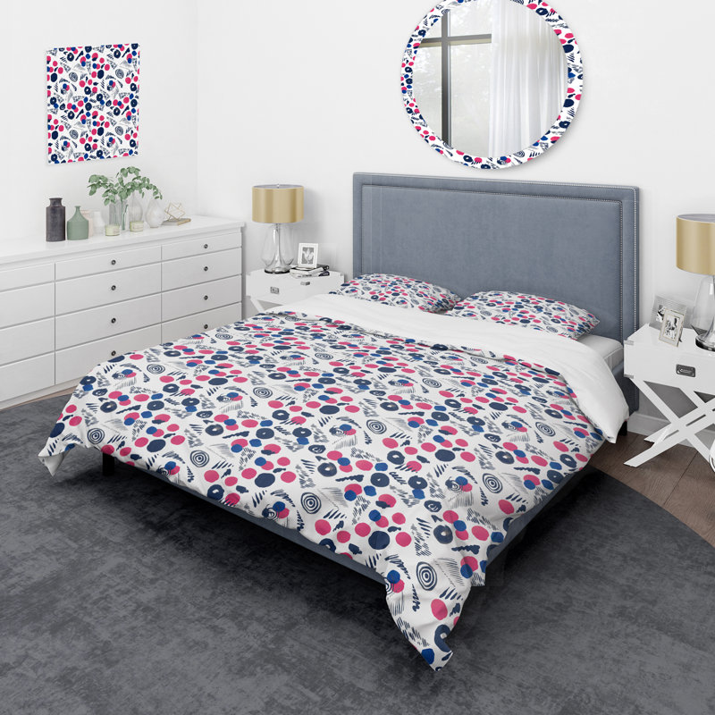 Rouge / bleu Ensemble de housse de couette en microfibre rouge / bleu 3 pièces