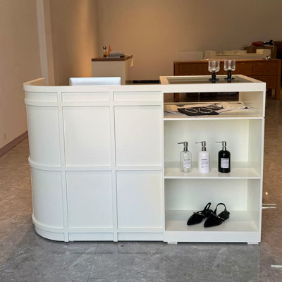 Modern Rectangular Manufactured Wood Reception Desk