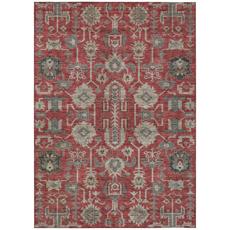 Myda Flatweave Washable Oriental Indoor / Outdoor Rug, Rectangle 10' x 14'