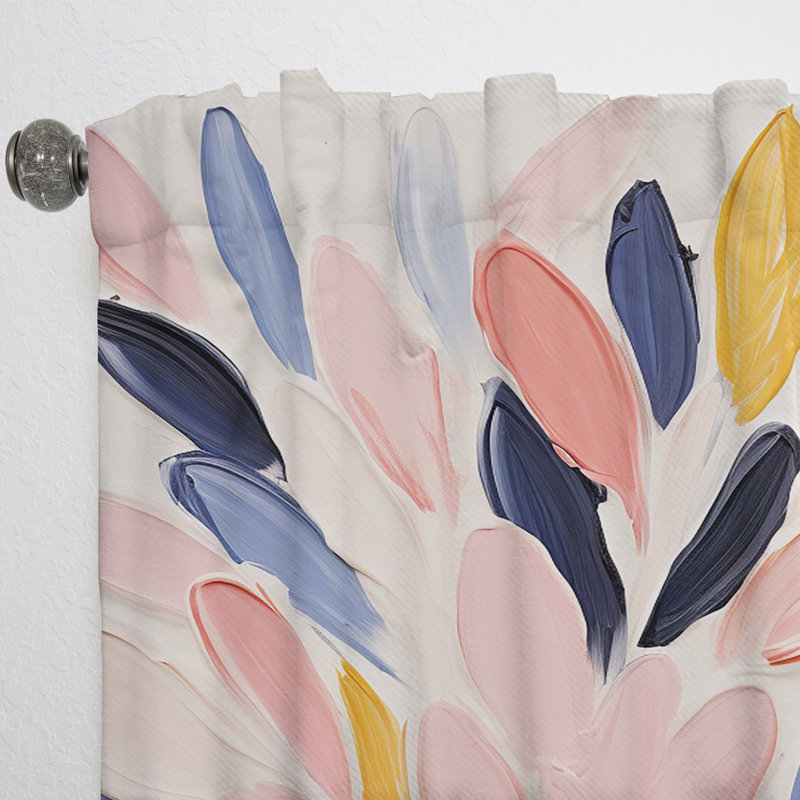 Motif floral rose et bleu Madisen, L 52 po x L 90 po