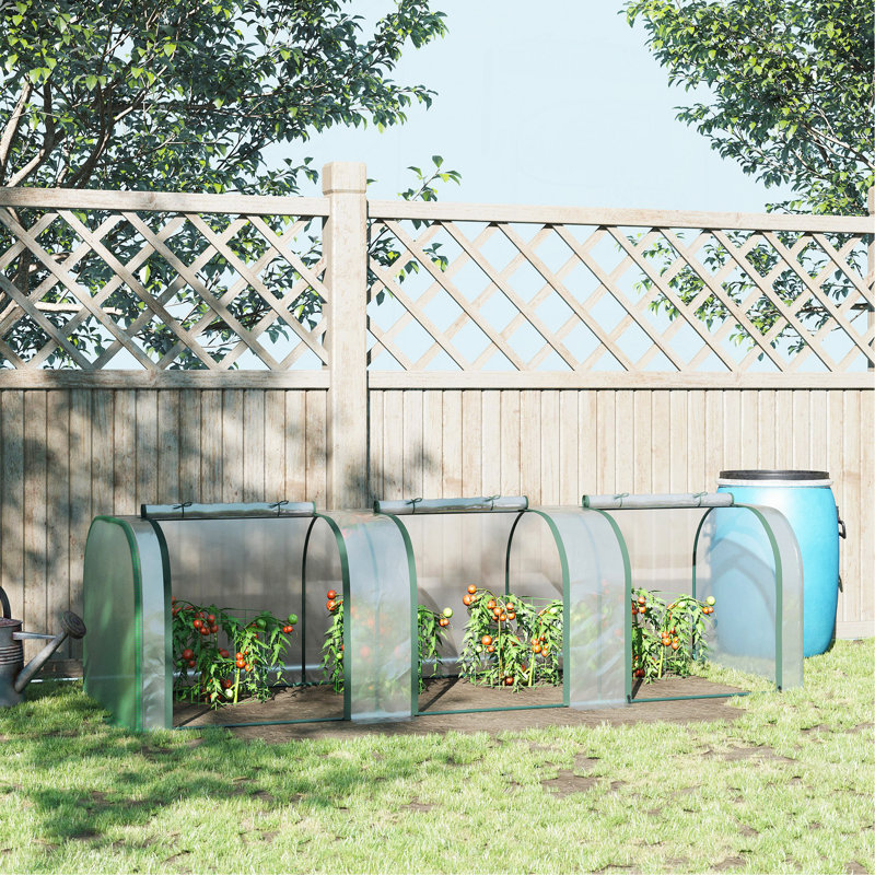 10' X 3' X 2.5' Mini Greenhouse, Portable Tunnel Green House With Roll-Up Zippered Doors, UV Waterproof Cover, Steel Frame, Clear