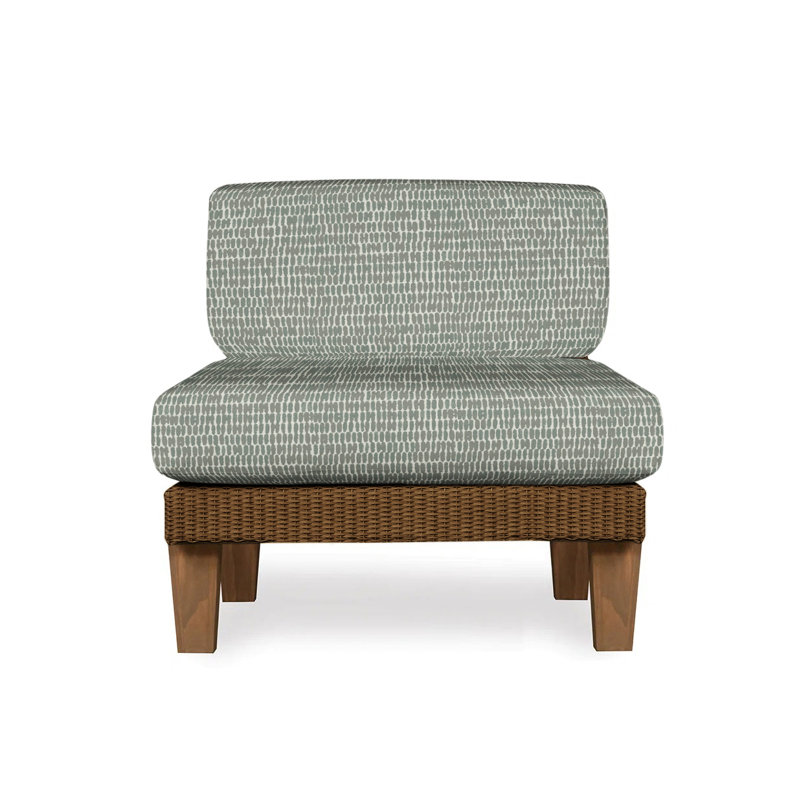 Catalina Outdoor Teak Lounge Chair, Decorline Navy, Bark