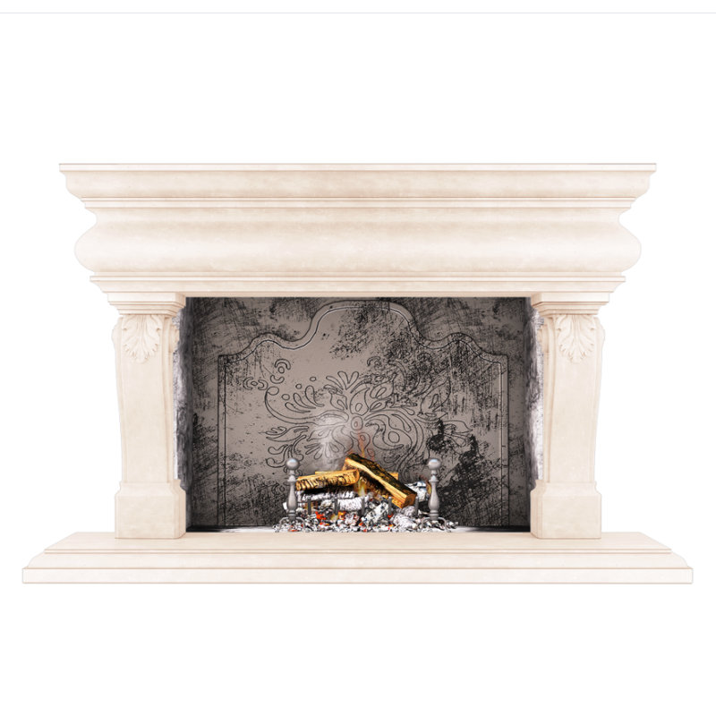Great Adana Fireplace Surround, Travertine Beige
