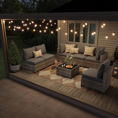 4 Pieces Outdoor Armless Wicker Chair With Cushions