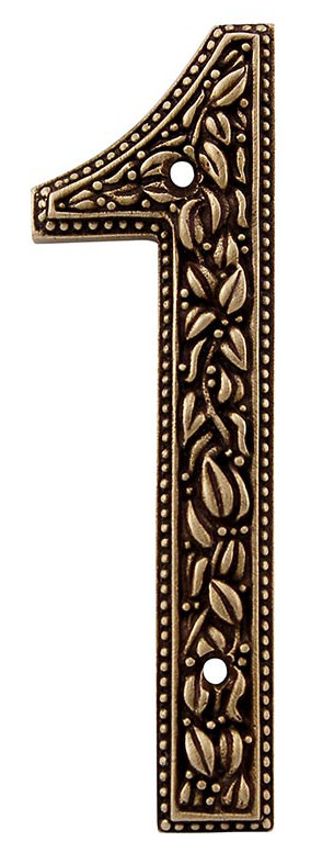 5 in. San Michele House Number, Antique Brass, 1