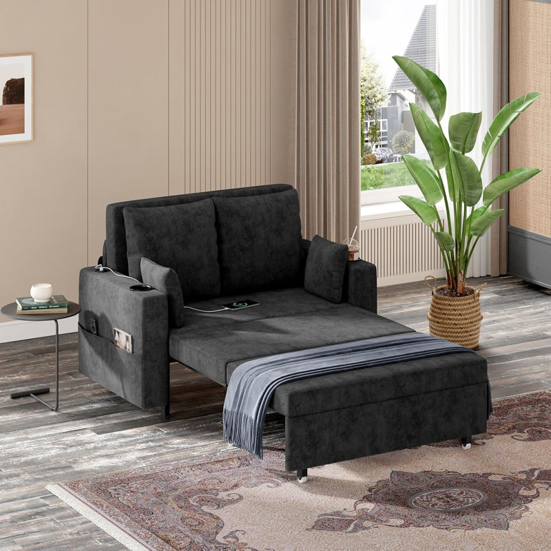 Upholstered Accent Chair, Black
