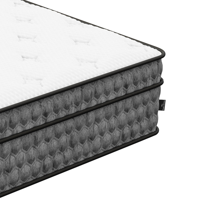 Grand matelas moyen 11 po avec matelas en gel blanc froid et résilient, matériau moyen et blanc, 11.13", Queen