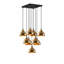 Lustre moderne moderne, hauteur réglable, plaque de base 50 x 50 x 1,2 pouces | Corps en métal, 44,9 po de hauteur, 7,1 po de diamètre | 9 x douilles E27 de 40 W maximum | Design glamour et scandinave pour la maison et le bureau-1823639666