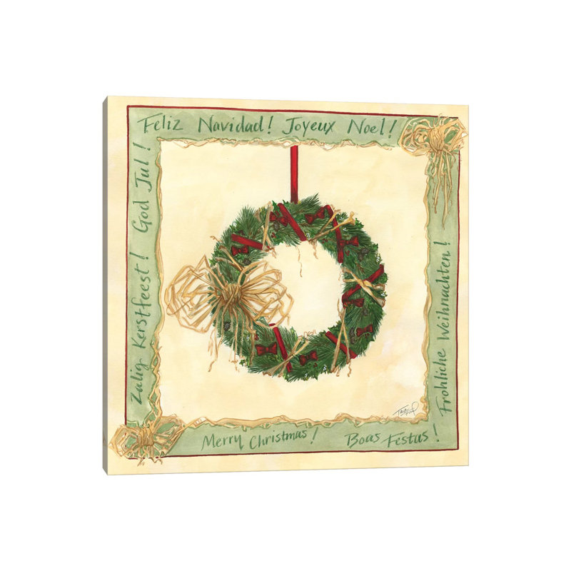 Raffia Wreath II by Tara Friel - Gallery-Wrapped Canvas Giclée on Canvas, 30.48 cm H x 30.48 cm W, Canvas