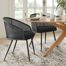 19" Seat Height Rattan Boucle Kitchen Dining Armchair