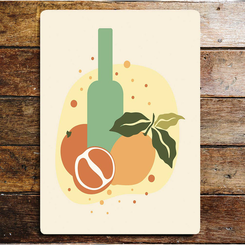 Handmade Food & Beverage Wall Decor on Metal, 80cm H x 60cm W