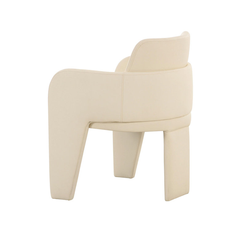 Chaise Sharon Performance en cuir végétalien crème, Crème, crème