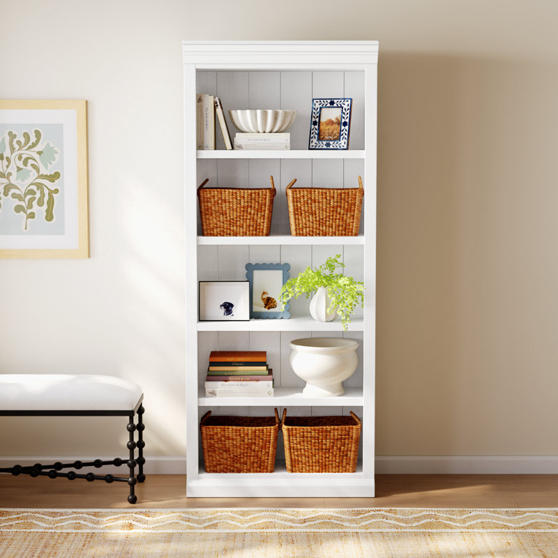 Nigel 5-Shelf Solid Wood Bookcase 