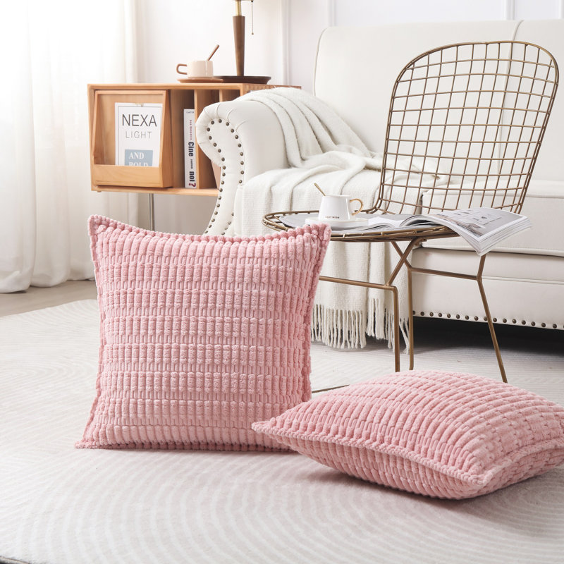  Housse pour repose-pieds Boucle, Rose, Carré 16 po