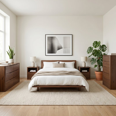 Kirsty 4-Piece Solid Wood Bedroom Set 6-Drawer Dresser 5-Drawer Chest and 1-Drawer Nightstand