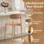 Tabouret de bar rembourré, hauteur du comptoir, avec structure en métal imitation bois et repose-pieds (lot de 1)-891409096-891409100