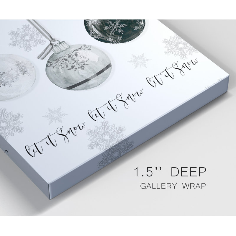 Let It Snow Ornaments - ensemble de 2 reproductions sur toiles tendues, H 10 po x l 10 po x P 1 po