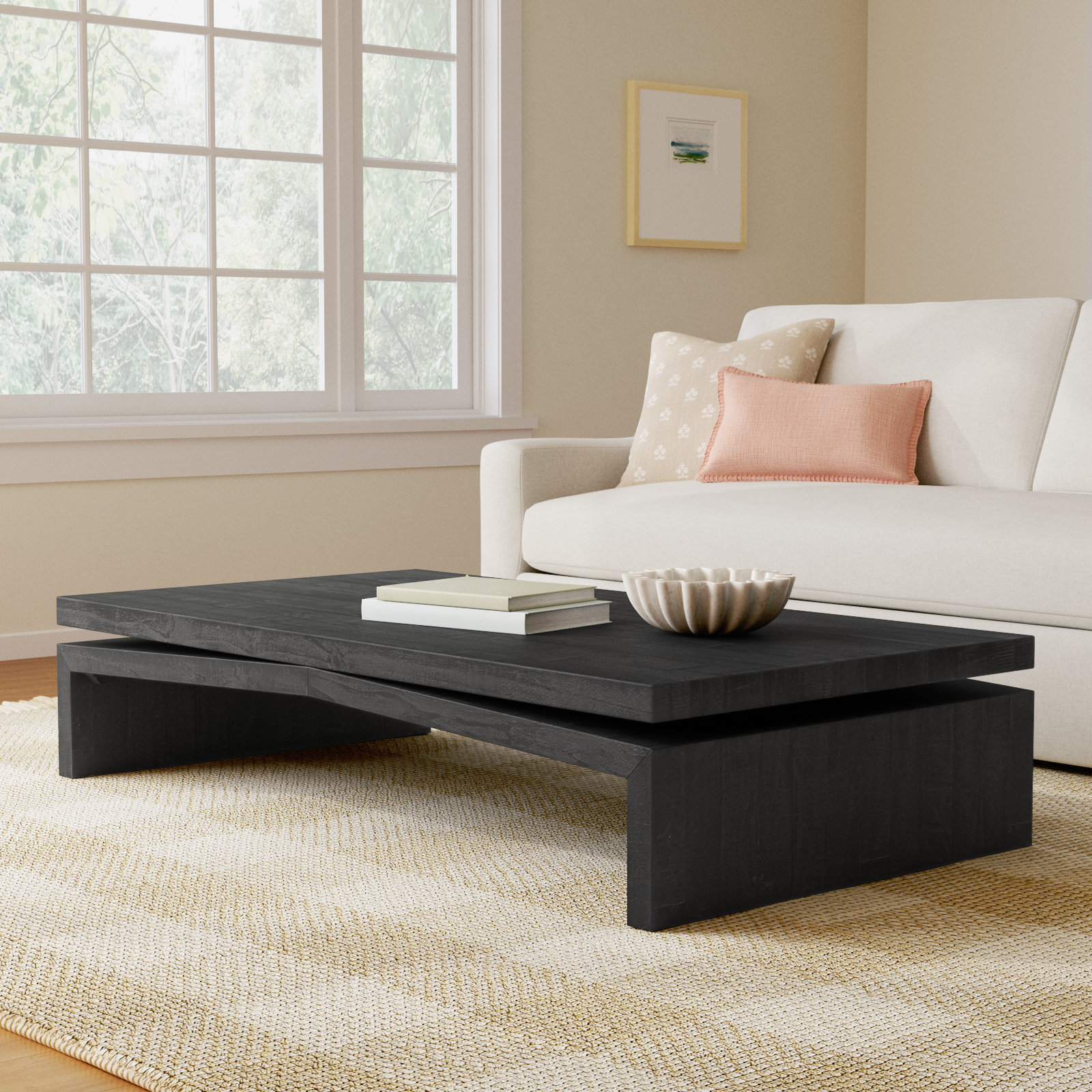 Henn Coffee Table, Aged Black Pine