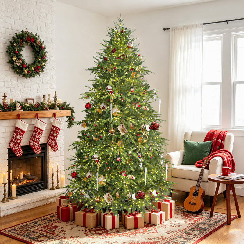 Arbre de Noël épinette pré-éclairé, 6.5' H