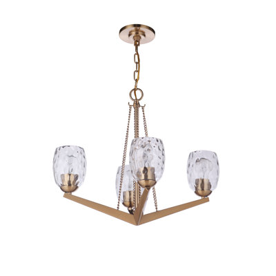 Lustre géométrique à 4 lumières à abat-jour James-Rance