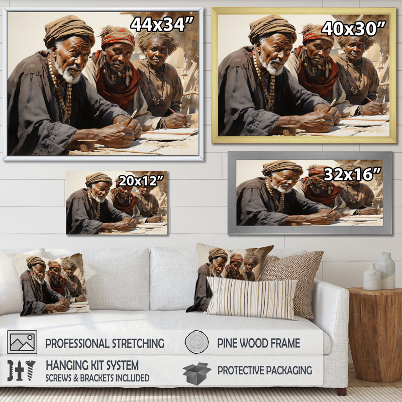 «African Legacy I» sur toile, H 12 po x l 20 po x P 1 po, Cadre flottant doré