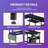 67 Inch L Shaped Computer Desk with LED Light, Home Office Corner Desk-599056520