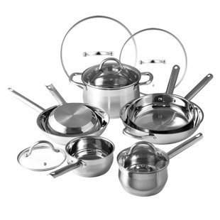 Bergner Essentials by Bergner - 1.5 Qt Covered Stainless Steel Saucier w/  Vented Glass Drainer Lid,Polished