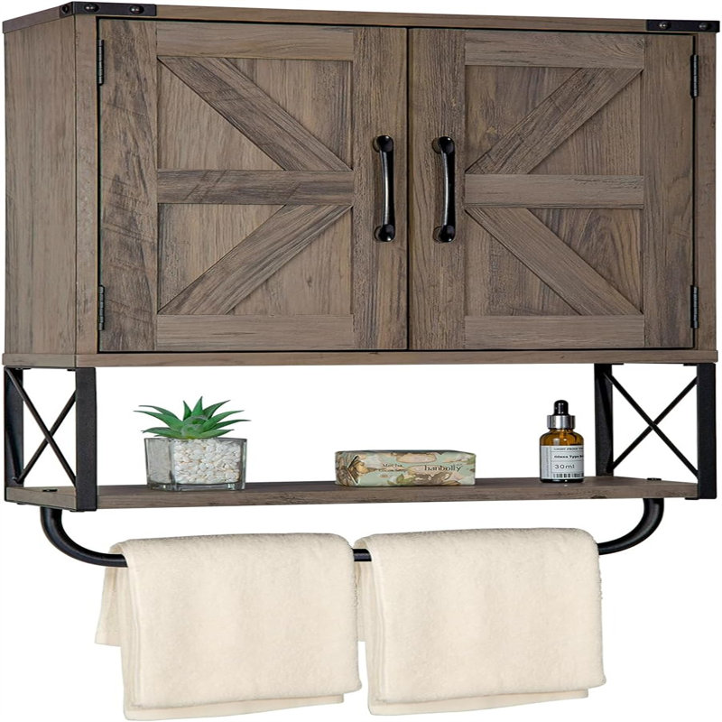 Genereau Wall Bathroom Cabinet, Brown