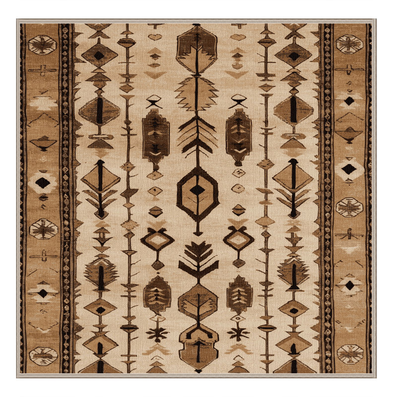 Tapis brun lavable à la machine, Carré 8 pi