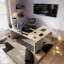 Bureau moderne à hauteur réglable en cuir beige L-Modern Modern Luxury