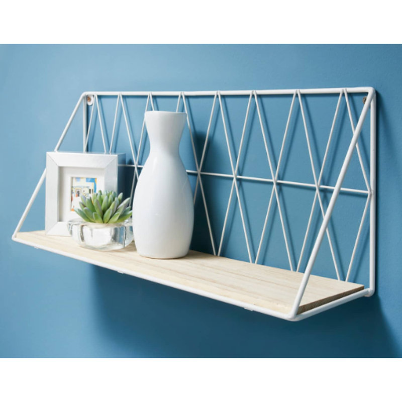 Cescily Floating Shelf, White/Oak