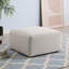 Canapé-repose-pieds, sans assemblage, tissu chenille beige L 29,92 po x l 29,92 po x H 16,73 po (longueur x largeur x hauteur)