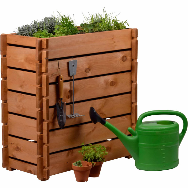 Aakeem Wood Raised Garden Bed, Brown
