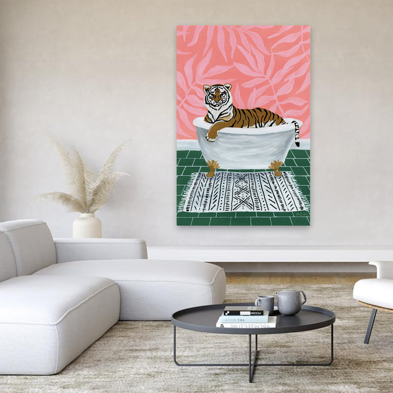 Tigre contemporain et BCBG contemporain, H 60 po x l 40 po