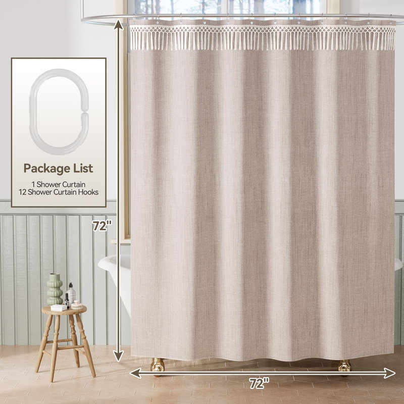 Rideau de douche Taupe Boho Farmhouse