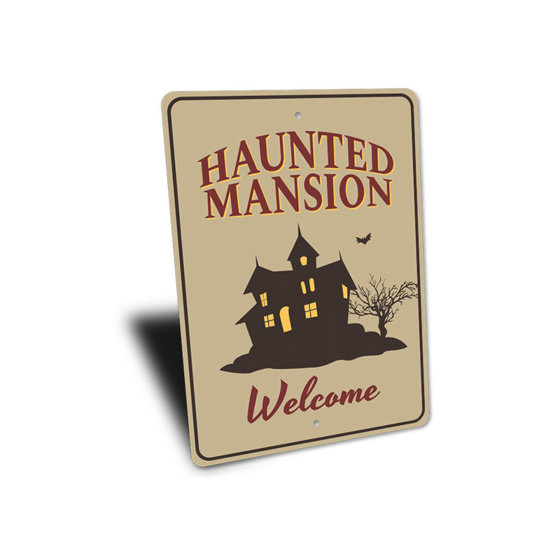 Panneau en aluminium Haunted Mansion, H 18 po x l 12 po x P 0,06 po