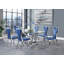 Chaise d'appoint en velours bleu Jatavius