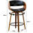 Modern Faux Leather Swivel 30'' Bar Stools, Wood Stools with Arms and Footrest-119858610-122503225
