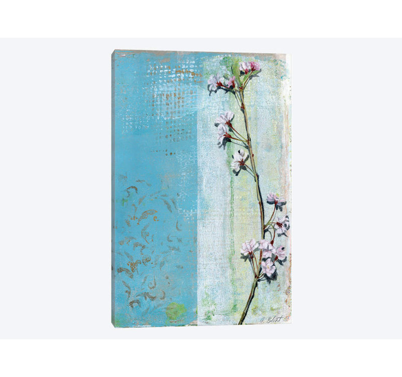 « willow fleuri i », impression sur toile, H 18 po x l 12 po x P 1,5 po, Toile tendue, Pas de tapis