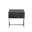 Spacieuse table de bout à tiroir en chêne gris, esthétique et métal avec intérieur doublé de feutre