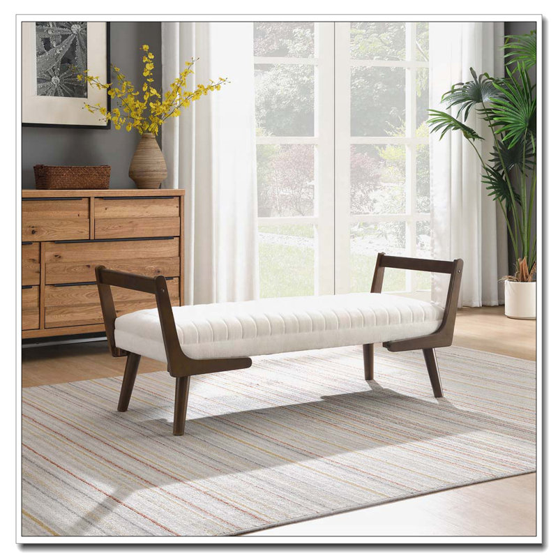 Banc rembourré 52 po, Beige