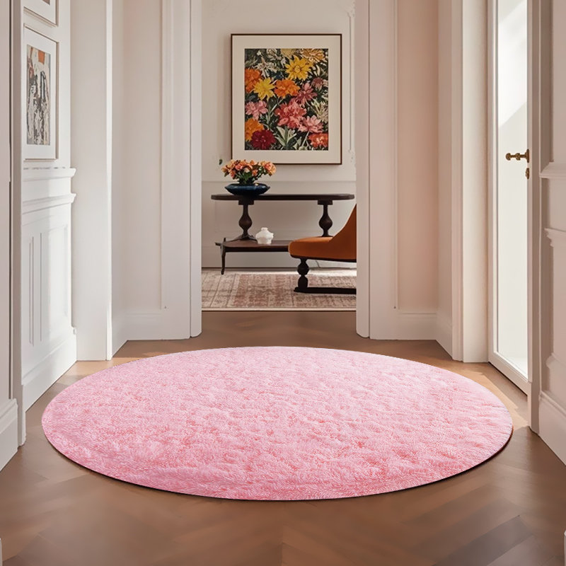 Plush Round Area Rug, Soft Fuzzy Shag Rug for Bedroom Living Room Balcony, Fluffy Carpet for Home Decor, Non-Slip Cozy Decorative Rug.