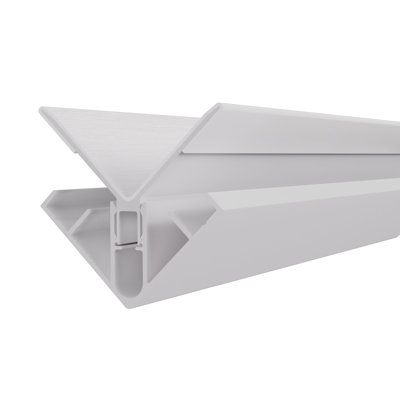 Ensemble de moulures d'angle intérieur en aluminium composite blanc neige arctique Allusions 2,63 po x 2,69 po x 8 pi pour planche de 0,5 po