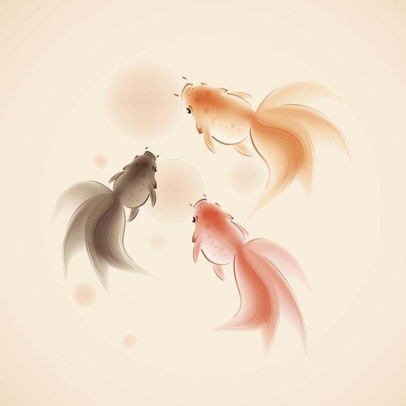 Poisson rouge par Ori-Artiste - peinture sur toile tendue, L 30 po x H 30 po