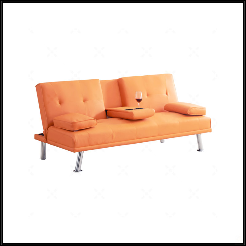 67" Office Sofa Bed, Orange