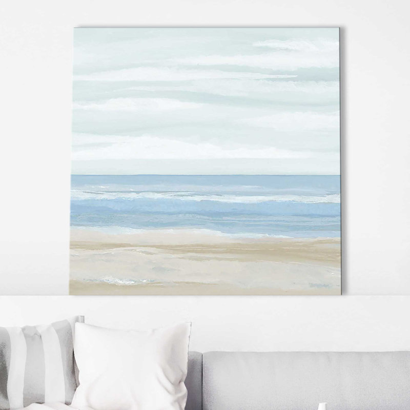 La mer II - peinture, L 18 po x H 18 po, Toile tendue